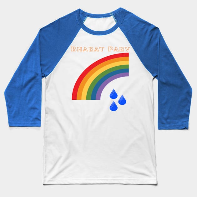 Bharat Parv - Rainbow Baseball T-Shirt by Bharat Parv